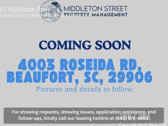COMING SOON 4003 Roseida Rd, Beaufort SC 29906