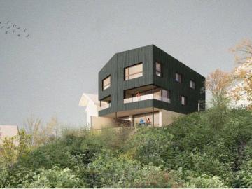 Baustart fixiert: Modernes Architekten Doppelhaus