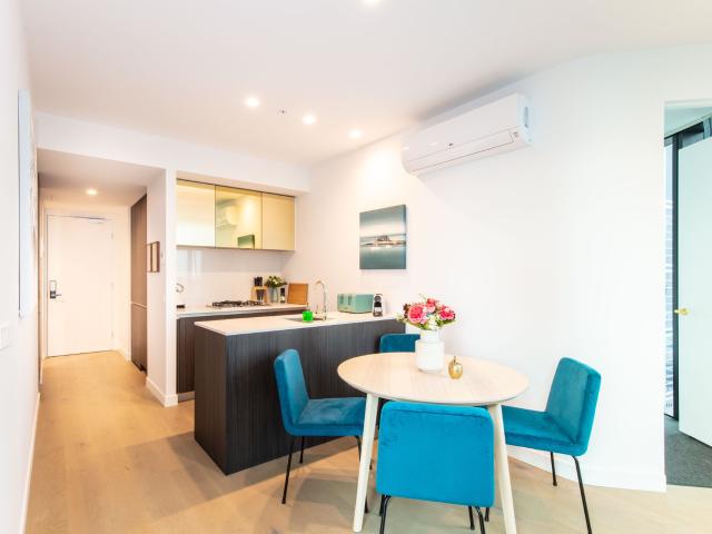 Contemporary Two Bedroom Furnished Apartment with Spectacular CBD Views at Aurora Melbourne Central