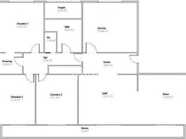 Condo 3 chambres, Strasbourg Alsace 67100 DLS104041466