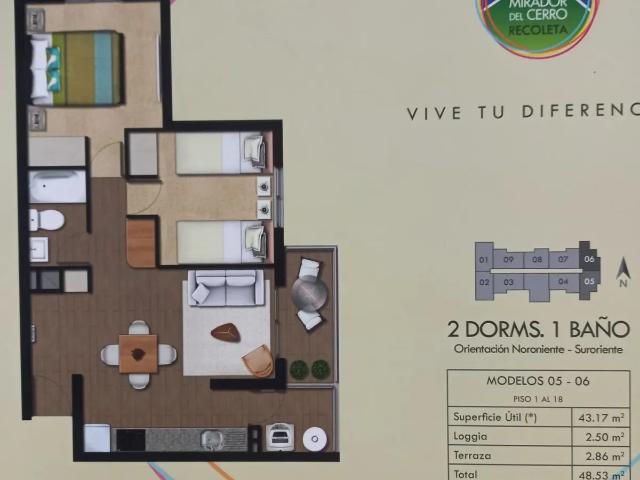 Condominio Mirador Del Cerro, Depto 2 Dorm, Baño Y Bodega