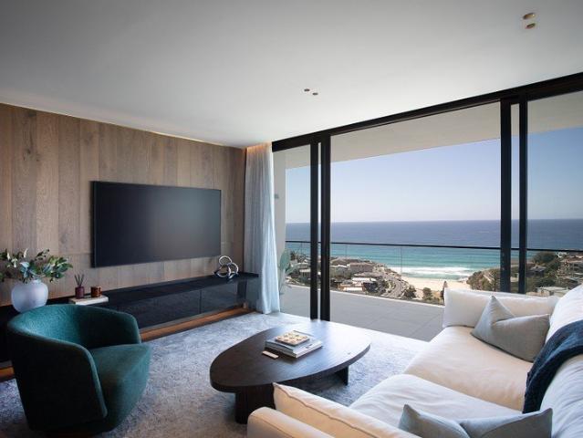 Coastal three bedroom penthouse apartment blending premium facilities and ocean panoramas near Tamarama beach, with parking $5,000/week furnished