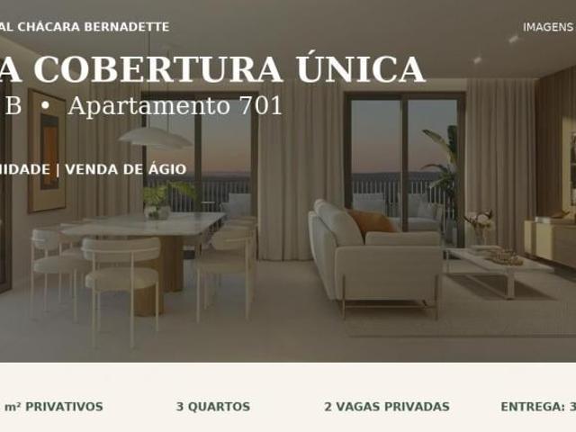 COBERTURA / CHACARA BERNADETTE / 3 QUARTOS SENDO 3 SUITES/ 2 VAGAS DE GARAGEM / 61 3595 1212