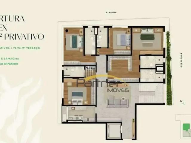 Cobertura para Venda em Curitiba/PR Mercês 3 Quartos