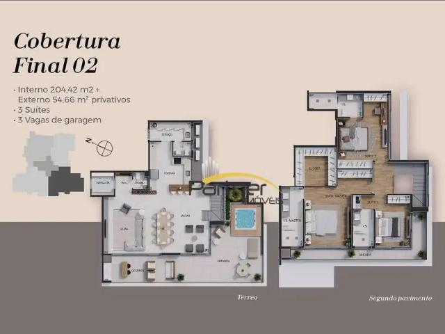 Cobertura para Venda em Curitiba/PR Água Verde 3 Quartos