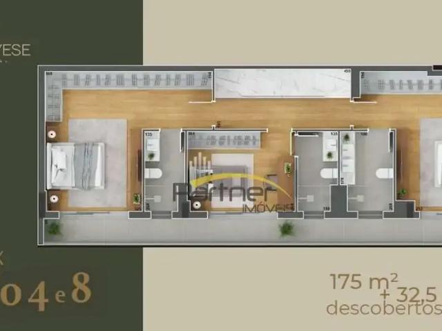 Cobertura para Venda em Curitiba/PR Alto da Glória 3 Quartos