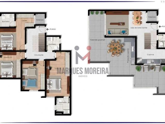 Cobertura para Venda em Juiz de Fora/MG Jardim das Laranjeiras 4 Quartos