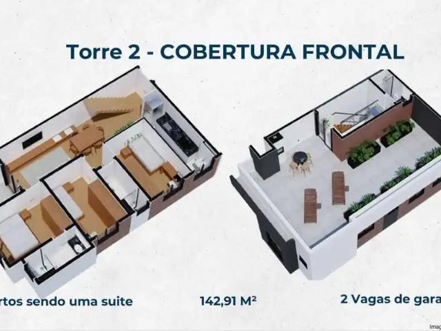 Cobertura para Venda em São José dos Pinhais/PR Boneca do Iguaçu 3 Quartos