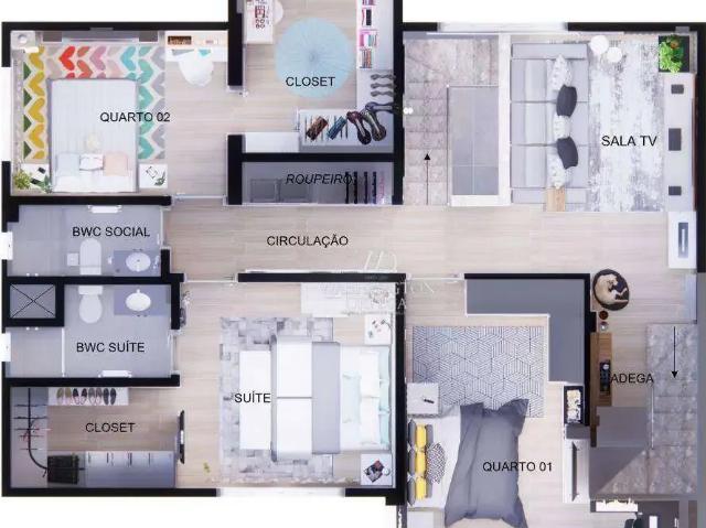 Cobertura para Venda em São José dos Pinhais/PR Silveira da Motta 3 Quartos