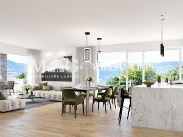 Collina d'Oro: 4,5 Zimmer Penthouse mit Terrasse in neuer Residenz