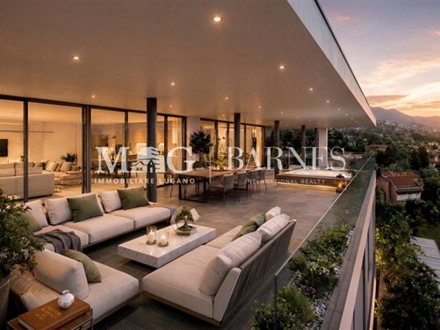 Collina d'Oro Neugebautes Penthouse mit Panoramaterrasse