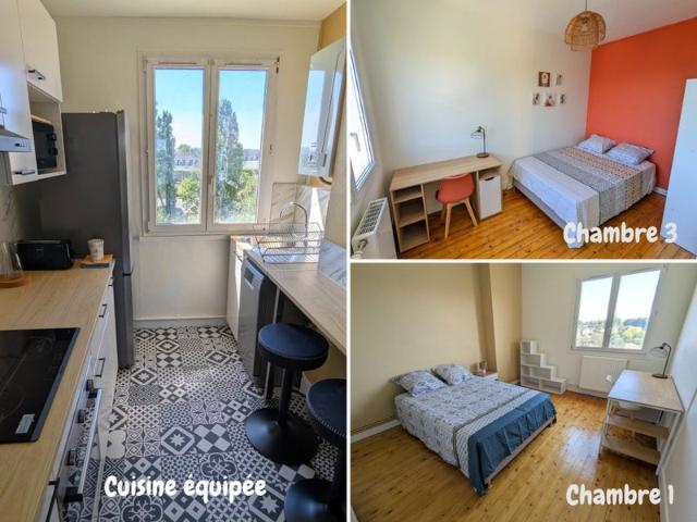 Colocation meublée rénovée 64m² Compiègne