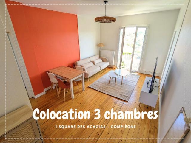 Colocation meublée rénovée 64m² Compiègne
