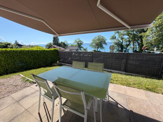 Corzent F2 meublé en rez de jardin avec belle vue lac