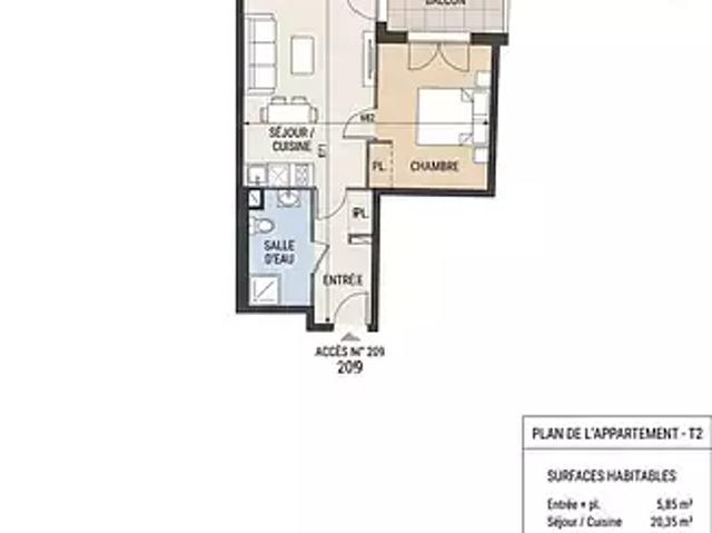 Cornebarrieu 31700 Achat / Vente appartement 2 pièces t2 parking