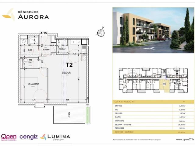 COSNES ET ROMAIN, Résidence Aurora, Appartement T2 au R+1, 1
