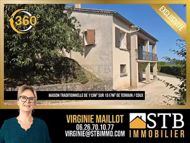 Coux 07000 Achat / Vente maison 4 pièces t4 terrasse