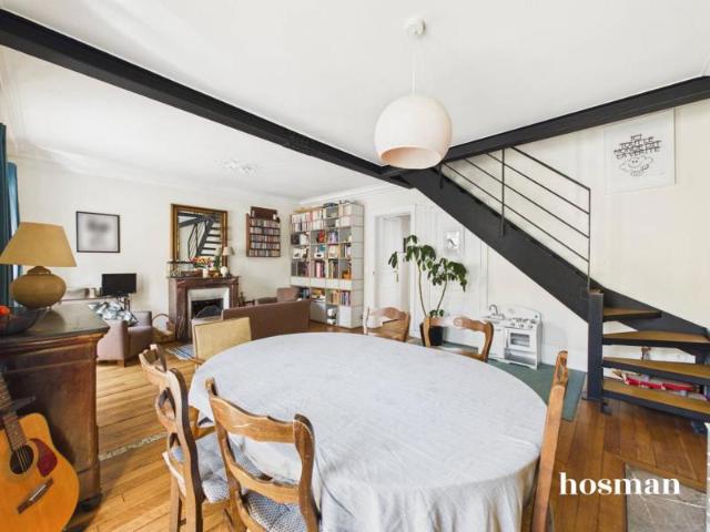 Coup de coeur Duplex en dernier étage 4 pièces de 75m² charme de l'ancien Rue 8 Rue Riquet, Paris
