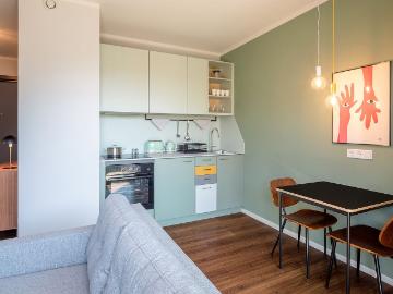 Cozy open ended 2 room apartment with open plan living area and balcony at RIX Neukölln, Berlin Amsterdam Apartments for Rent