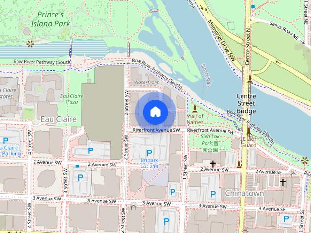 Cozy and nice 1 bedroom suite, high quality building, downtown, near Bow River
