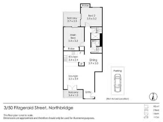 Cozy 2 BR 3/50 Fitzgerald Street, NORTHBRIDGE Apartment for re.