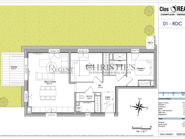 CLOS OREA – APPARTEMENT 01 – T3 en rez de chaussée avec jard. 69m² Taninges Praz de Lys Sommand