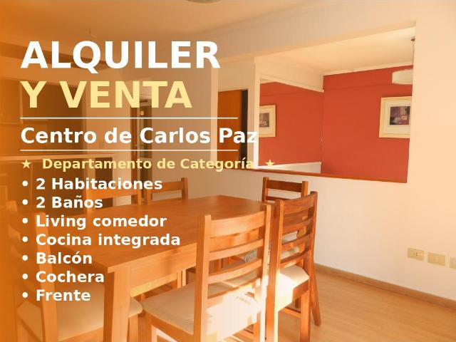 CTRO Carlos Paz Amoblado COCHERA,2habit balcon pileta terraza