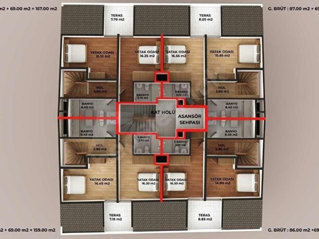CUMHURİYET MAH. DENİZE 100 m mesafede SATILIK DUBLEKS DAİRE
