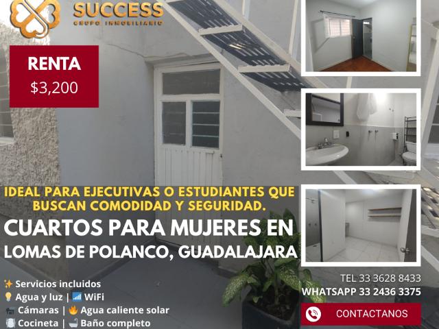 Cuartos en Renta para Mujeres – Lomas de Polanco, Guadalajara