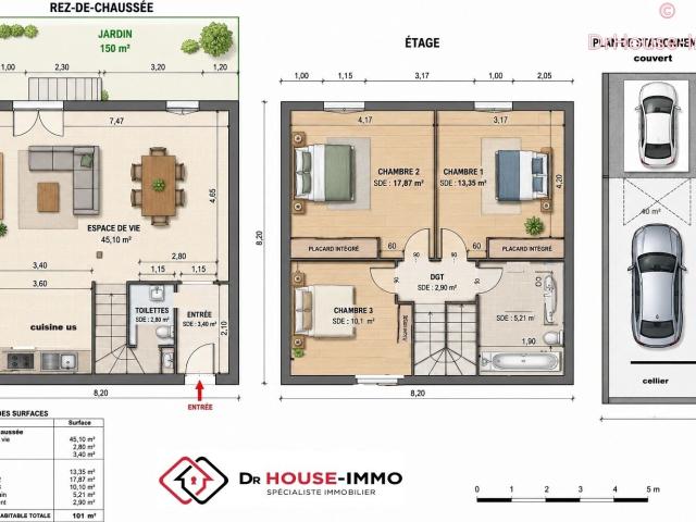 CUGNAUX:Maison T4 de 101 m² avec jardin Résidence récente et sécurisée Idéal investisseur