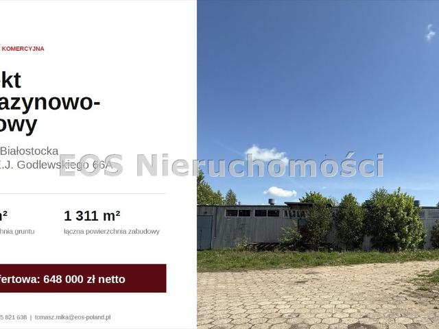 Na sprzedaż obiekt magazynowo biurowy 1310 m² w Dąbrowie Białostockiej