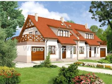 Nowoczesny dom bliźniak w Dąbrowie, 182 m², garaż