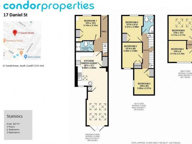 Daniel Street, Cathays, Cardiff CF24 6 bed house to rent £646 pcm £149 pw