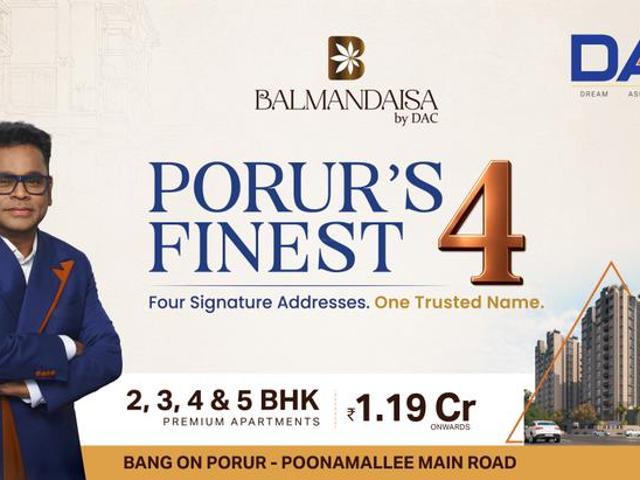 DAC Balmandaisa,Porur 3 BHK Apartment For Sale Chennai