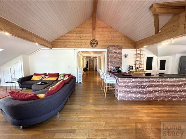 Dachgeschosswohnung in Gryon mit Balkon und Alpenblick