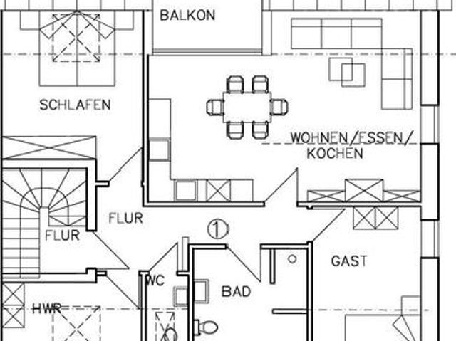 Dachgeschosswohnung mit Balkon in Papenburg Untenende