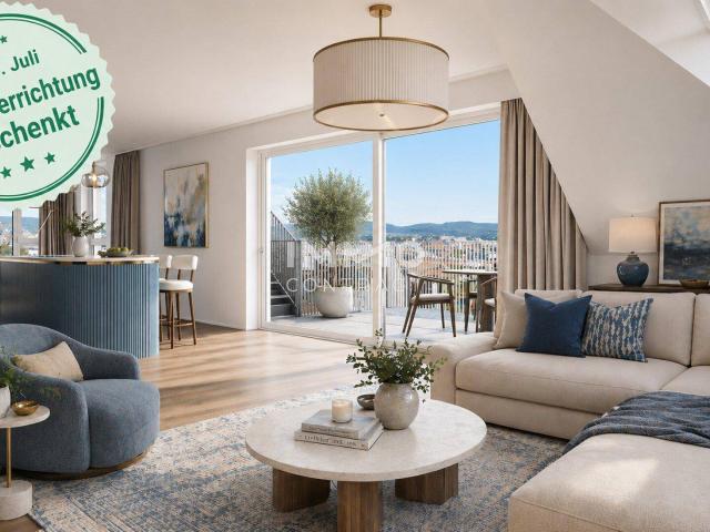 Geräumige Zweizimmer Wohnung mit westseitigem Balkon und ganz viel Ruhe klimatisiertes DG