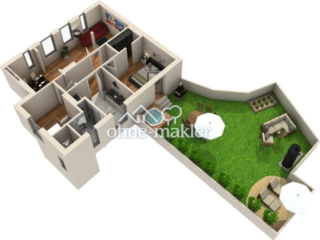 Dachgeschoss in Jugendstilhaus direkt am Jenischpark mit Terrasse und eigenem Garten