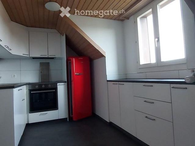 Dachwohnung 3.5 Zi, neu renoviert. Laube, Sitzplatz, Garten