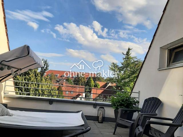 Dachterrassenluxus 24 qm Fläche in Augsburg Kriegshaber mit Maisonette. Ruhig und toller Blick!