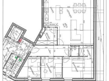 Dak appartement 101m² met 2 slaapkamers, terras, ondergrondse staanplaats met berging, centrum Gelrode