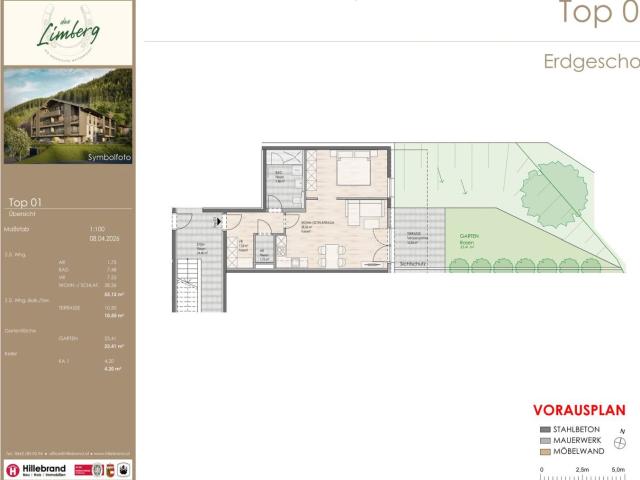 Das Limberg | wo Geschichte Weiterwohnt: 2 Zimmer Gartenwohnung, Top 01