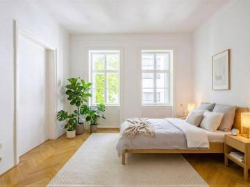 Das Stadtleben in Ruhe genießen: Stil Altbauwohnung in lebendiger Lage an der Grenze 7./8. Bezirk