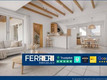 DG Traum in Trebur Astheim: 1995 aufgestockt, 2,5 Zi Dachterrasse, Balkon, ruhige Lage