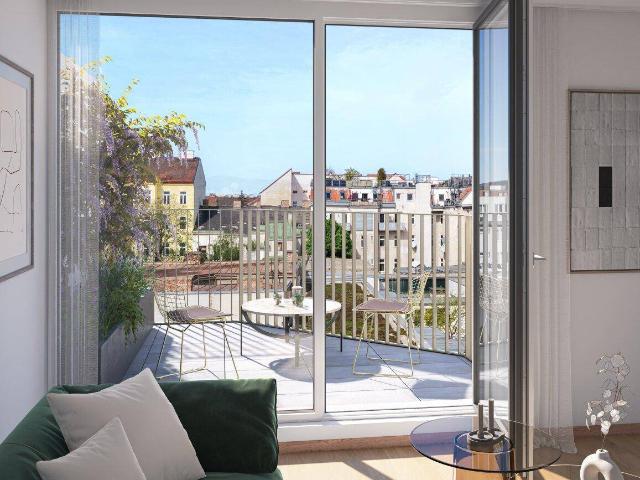 DG ERSTBEZUG | 3 Zimmer DG Wohnung mit hofseitiger Terrasse | Ost/West | Fernwärme & Klimaanlage | Fassadenbegrünung | TG Stellplatz optional | Nachhaltiges Wohnbauprojekt