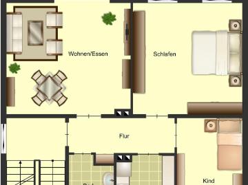 3 Zimmer Wohnung mit neuem Badezimmer