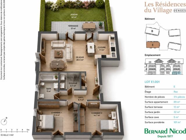 Denges Minergie Neue Wohnungen | 3,5 Zimmer mit Garten und Terrasse