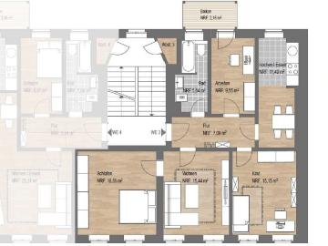 Etagenwohnung for sale in Ost - Balkon