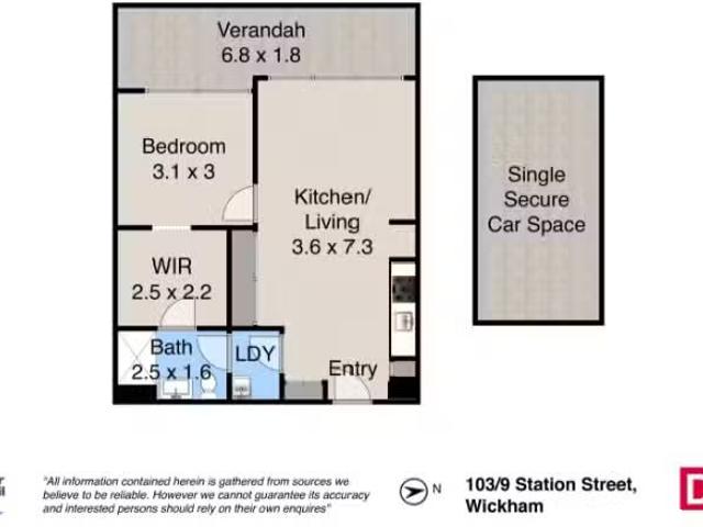 Cheap 1 BR 103/9 Station Street, Wickham Apartment for rent L.