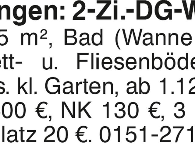 Deggingen 2 Zi. DG Whg